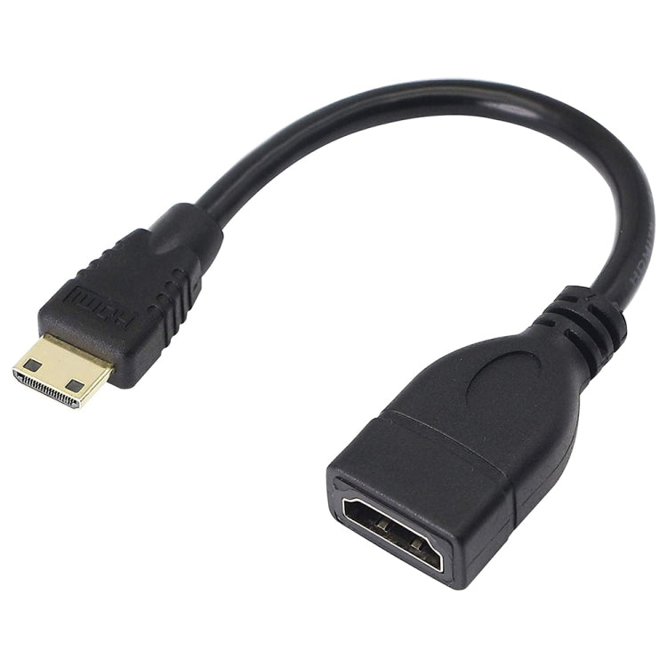 Cáp Mini HDMI đực mạ vàng 17cm sang HDMI 19 chân cái, Mini HDMI sang HDMI