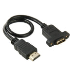 Cáp chuyển đổi HDMI (Loại A) đực sang HDMI (Loại A) cái dài 30cm có 2 lỗ vít, HDMI AM sang AF có lỗ tai (30cm)