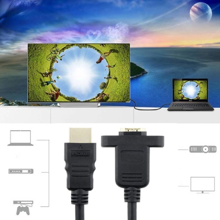 Cáp chuyển đổi HDMI (Loại A) đực sang HDMI (Loại A) cái dài 30cm có 2 lỗ vít, HDMI AM sang AF có lỗ tai (30cm)