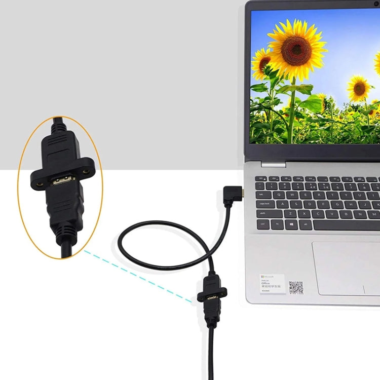 Cáp chuyển đổi HDMI (Loại A) đực sang HDMI (Loại A) cái dài 30cm có 2 lỗ vít, HDMI AM sang AF có lỗ tai (30cm)