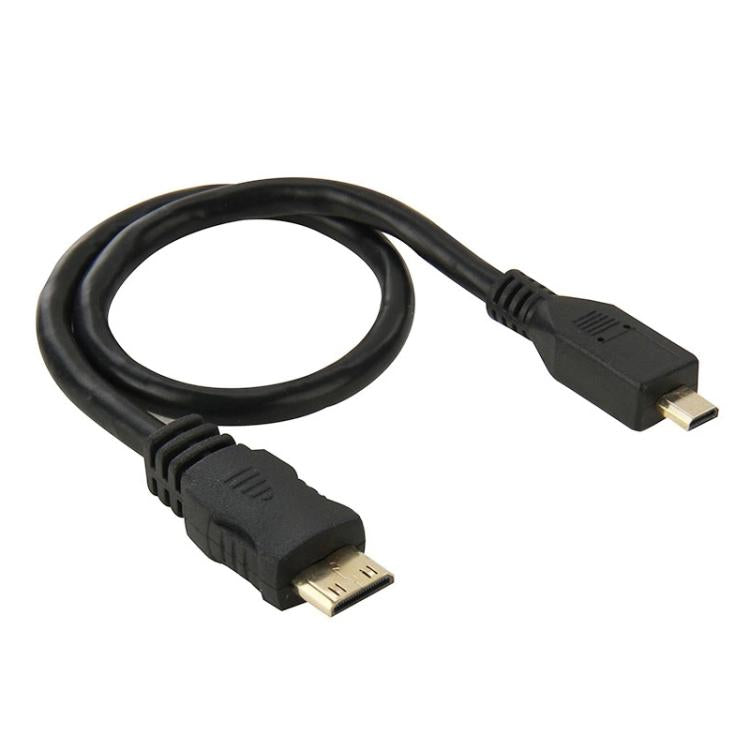Cáp chuyển đổi Mini HDMI đực sang Micro HDMI đực dài 30cm, Micro HDMI đực, chiều dài: 30cm