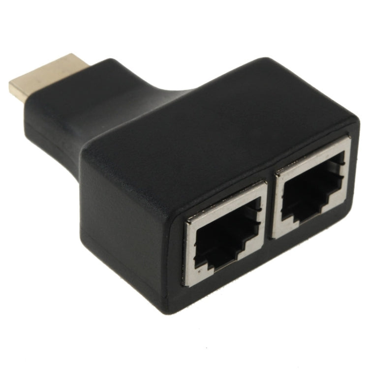 Bộ mở rộng cáp mạng HDMI dài 30m sang cổng đôi RJ45 qua Cat 5e/6 3D HDTV, cáp RJ45 đôi màu đen