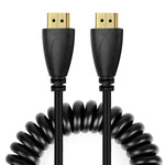 Phiên bản 1.4, cáp cuộn HDMI 19 chân đực mạ vàng sang HDMI đực, hỗ trợ 3D / Ethernet, chiều dài: 60cm (có thể kéo dài đến 2m), HDMI AM sang AM