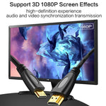 Phiên bản 1.4, cáp cuộn HDMI 19 chân đực mạ vàng sang HDMI đực, hỗ trợ 3D / Ethernet, chiều dài: 60cm (có thể kéo dài đến 2m), HDMI AM sang AM