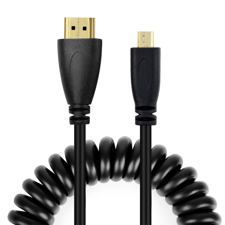 Phiên bản 1.4, cáp cuộn Micro HDMI đực mạ vàng sang HDMI đực, hỗ trợ 3D / Ethernet, chiều dài: 60cm (có thể kéo dài đến 2m), Micro HDMI AM sang HDMI AM