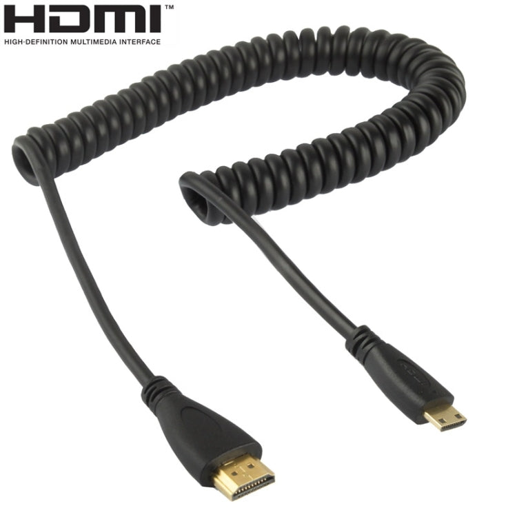 Cáp Mini HDMI đực mạ vàng phiên bản 1.4, hỗ trợ 3D / Ethernet, chiều dài: 60cm (có thể kéo dài đến 2m), Mini HDMI đực sang HDMI đực