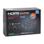 Bộ chia HDMI 1x4 1080P, phiên bản 1.4, phích cắm EU, HDMI 1x4 V1.3