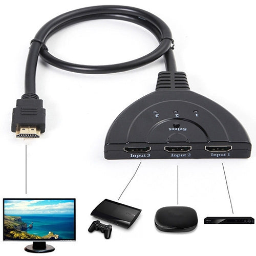 Bộ chuyển HDMI 3x1 Pigtail lên đến 1080P (mạ vàng), 1080P