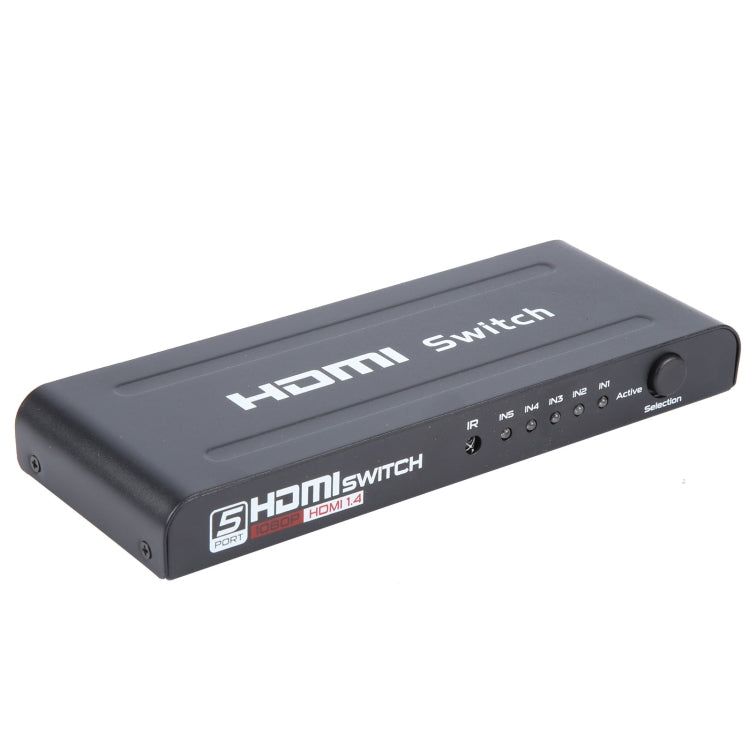 Bộ chuyển HDMI 5 cổng Full HD 1080P với điều khiển từ xa & đèn LED báo, có đèn LED báo