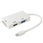 Cáp chuyển đổi Mini DisplayPort đực sang HDMI + VGA + DVI cái cho MacBook Pro Air, chiều dài cáp: 17cm, Mini DP sang HDMI+VGA+DVI (Đen), Mini DP sang HDMI+VGA+DVI (Trắng)