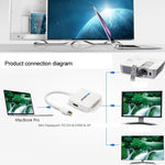 Cáp chuyển đổi Mini DisplayPort đực sang HDMI + VGA + DVI cái cho MacBook Pro Air, chiều dài cáp: 17cm, Mini DP sang HDMI+VGA+DVI (Đen), Mini DP sang HDMI+VGA+DVI (Trắng)