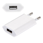 Bộ sạc du lịch 1 cổng USB 5V / 1A, phích cắm EU, màu trắng