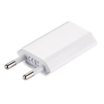 Bộ sạc du lịch 1 cổng USB 5V / 1A, phích cắm EU, màu trắng