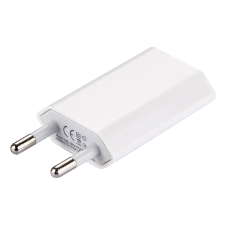 Bộ sạc du lịch 1 cổng USB 5V / 1A, phích cắm EU, màu trắng