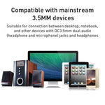 Cáp micro + tai nghe jack 3.5mm kiểu mì cho PC / laptop, chiều dài: 22cm