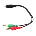 Cáp Microphone + Tai nghe Jack 3.5mm dài 17cm, Tương thích với Điện thoại, Máy tính bảng, Tai nghe, Máy nghe nhạc MP3, Dàn âm thanh Ô tô/Gia đình & Nhiều hơn nữa