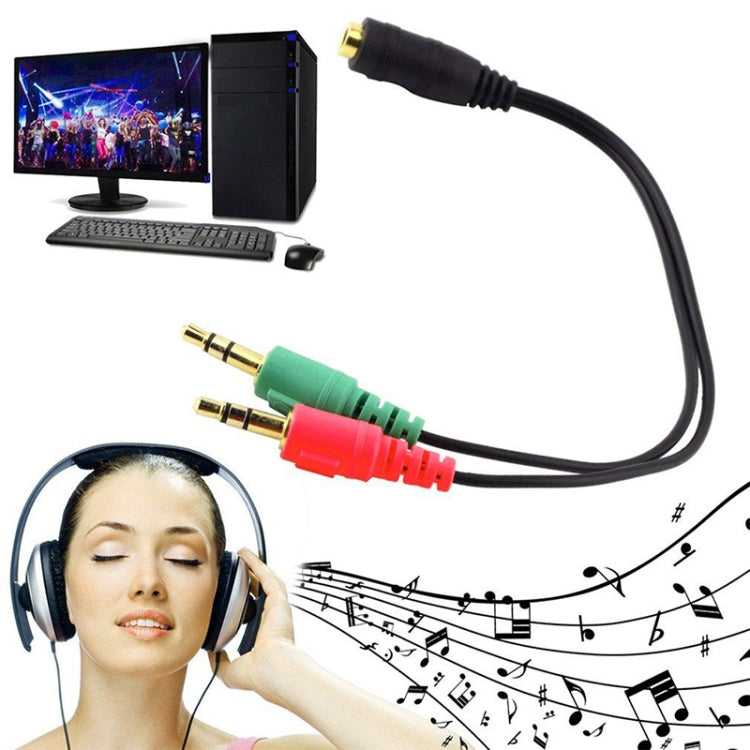 Cáp Microphone + Tai nghe Jack 3.5mm dài 17cm, Tương thích với Điện thoại, Máy tính bảng, Tai nghe, Máy nghe nhạc MP3, Dàn âm thanh Ô tô/Gia đình & Nhiều hơn nữa