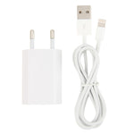 Bộ chuyển đổi sạc du lịch 2 trong 1 5V 1A phích cắm EU kèm cáp 8 pin dài 1m cho iPhone