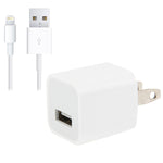 Bộ chuyển đổi sạc du lịch 2 trong 1 5V 1A phích cắm US kèm cáp 8 pin dài 1m cho iPhone
