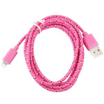 Cáp sạc truyền dữ liệu USB kiểu lưới nylon 1m cho iPhone, iPad, tương thích đến iOS 15.5