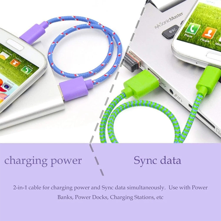 Cáp sạc truyền dữ liệu USB kiểu lưới nylon 1m cho iPhone, iPad, tương thích đến iOS 15.5