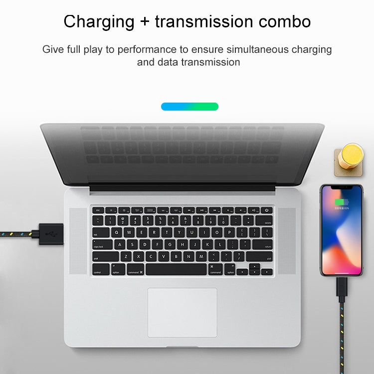 Cáp sạc truyền dữ liệu USB kiểu lưới nylon 2m cho iPhone, iPad