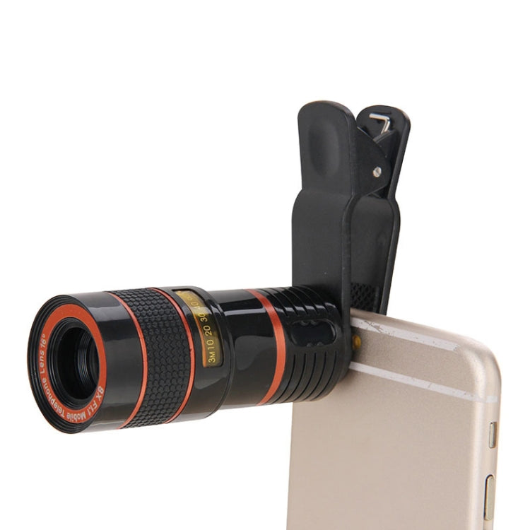 Ống kính máy ảnh telephoto zoom 8X kèm kẹp