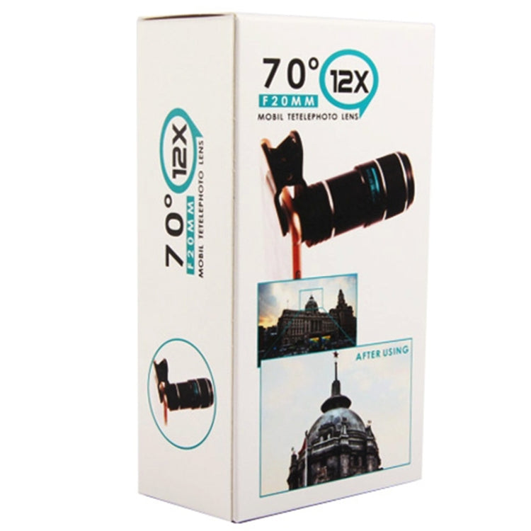 Ống kính kính viễn vọng zoom quang học 12X đa năng kèm kẹp