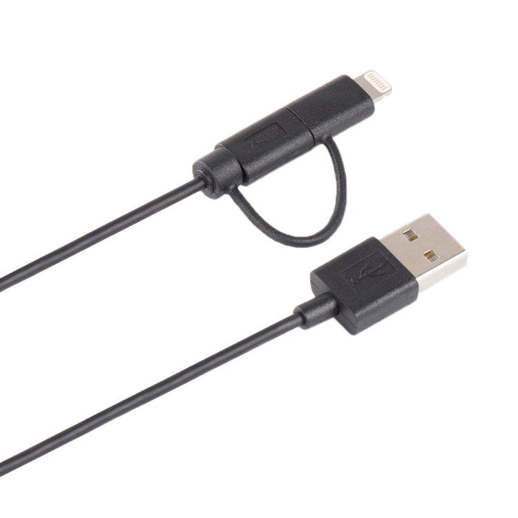 Cáp sạc đồng bộ dữ liệu 1m MFI 2 trong 1 8 chân + Micro USB 2.0 đực sang USB