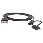 Cáp sạc đồng bộ dữ liệu 1m MFI 2 trong 1 8 chân + Micro USB 2.0 đực sang USB