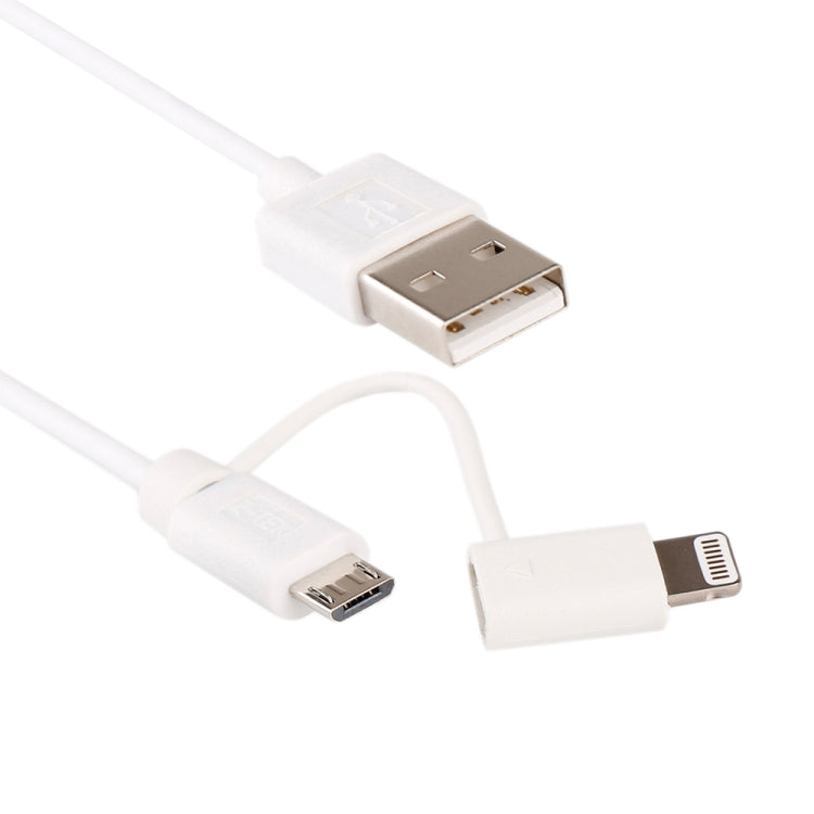 Cáp sạc đồng bộ dữ liệu 1m MFI 2 trong 1 8 chân + Micro USB 2.0 đực sang USB