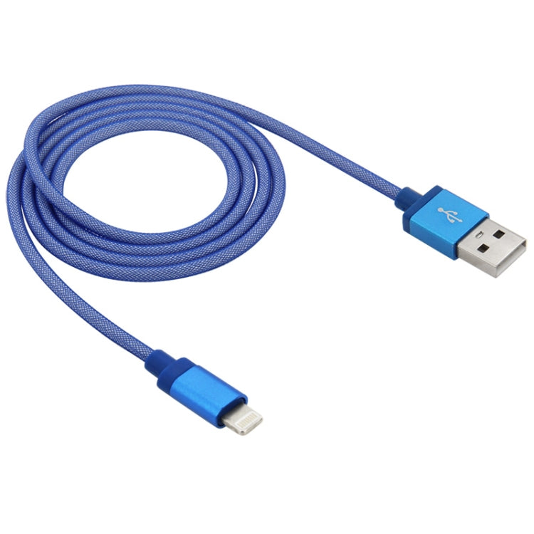 Cáp dữ liệu / sạc USB 8 Pin đầu kim loại kiểu lưới, chiều dài cáp: 1m