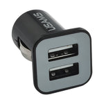 High Performance 2.1A + 1A Dual USB Port Car Charger for iPad Air 2 & Air & 4, iPhone 6 & 6 Plus & 5C & 5S & 4 & 4S, iPod touch, Galaxy Tablet / Note Series and Other Mobile Phone, Navigators