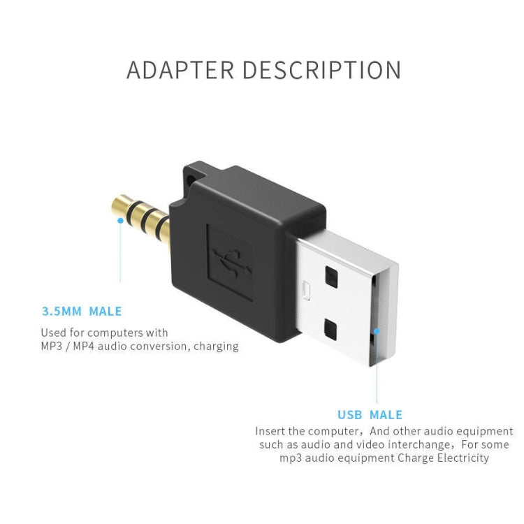 Bộ chuyển đổi sạc và dock dữ liệu USB cho iPod shuffle thế hệ 3 / 2, chiều dài: 4.6cm