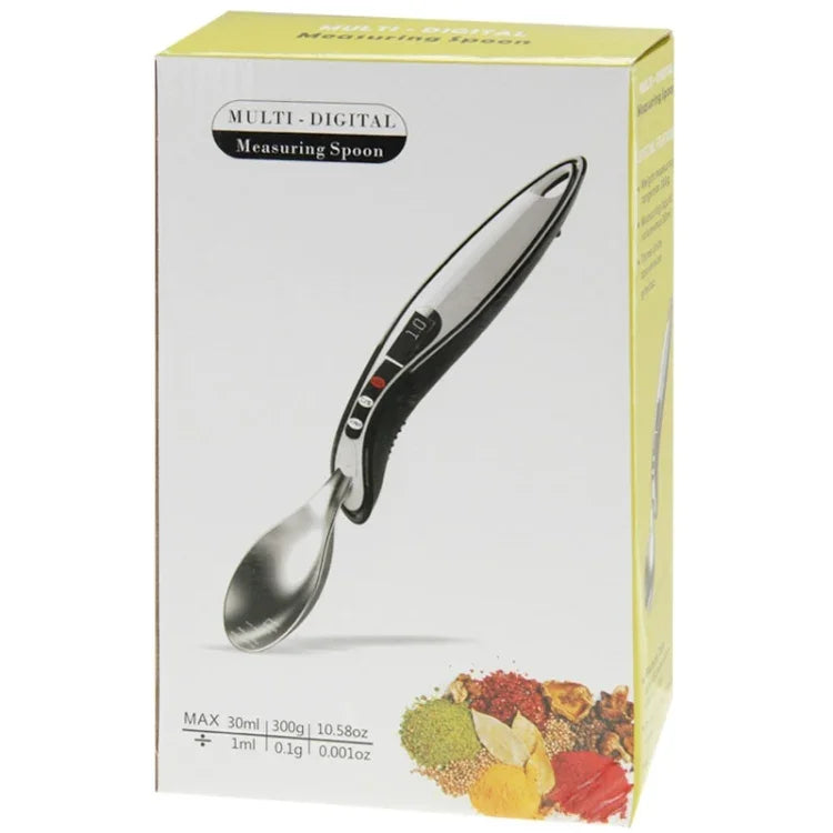 Thìa đo đa số LCD 1ml / 30ml 0.1g / 300g, bạc 0.1g/300g