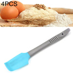 Bộ 4 dao cạo silicon, dao phết bơ, dụng cụ làm mịn bánh, dụng cụ nướng bánh, dao cạo silicon (hồng), dao cạo silicon (xanh)