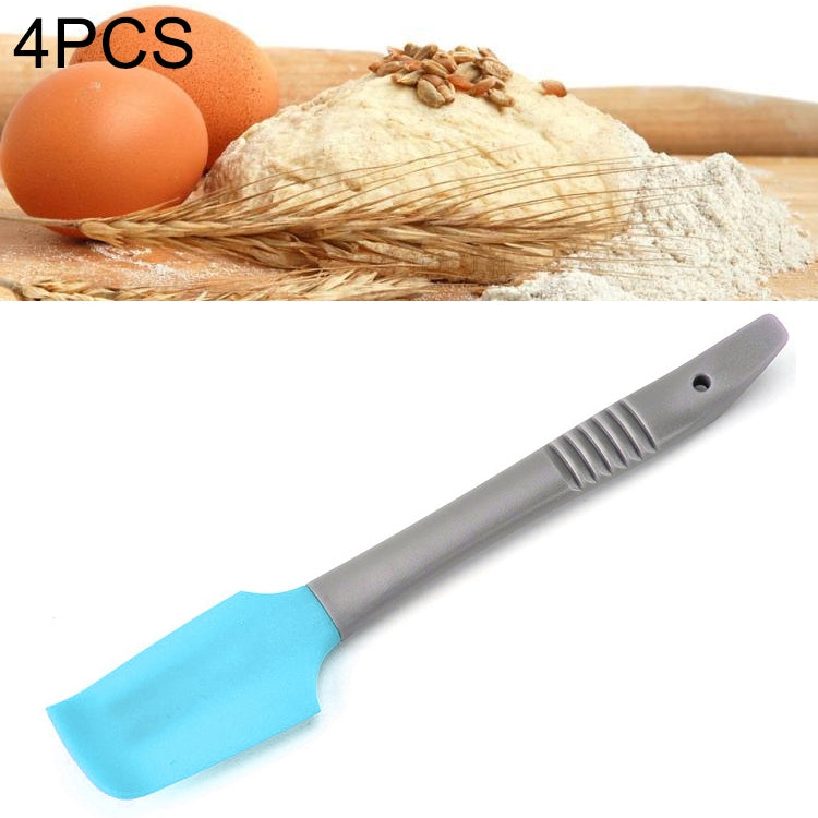 Bộ 4 dao cạo silicon, dao phết bơ, dụng cụ làm mịn bánh, dụng cụ nướng bánh, dao cạo silicon (hồng), dao cạo silicon (xanh)