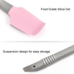 Bộ 4 dao cạo silicon, dao phết bơ, dụng cụ làm mịn bánh, dụng cụ nướng bánh, dao cạo silicon (hồng), dao cạo silicon (xanh)