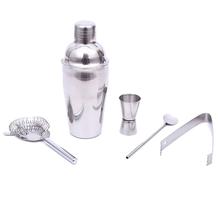 Bộ Shaker Thép Không Gỉ Cổ Điển 5 trong 1, Dung Tích: 550ml (Shaker + Jigger + Lọc + Kẹp Đá + Ống Khuấy), Bộ Shaker 5 trong 1