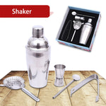 Bộ Shaker Thép Không Gỉ Cổ Điển 5 trong 1, Dung Tích: 550ml (Shaker + Jigger + Lọc + Kẹp Đá + Ống Khuấy), Bộ Shaker 5 trong 1