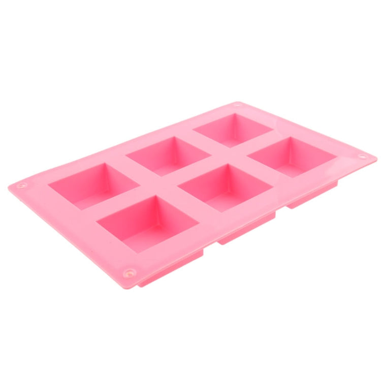 Khuôn Bánh Hình Vuông 6 Lỗ Chất Liệu Silicone Chất Lượng Cao, Hình Vuông
