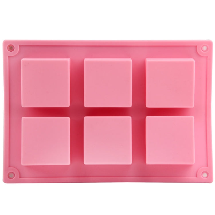 Khuôn Bánh Hình Vuông 6 Lỗ Chất Liệu Silicone Chất Lượng Cao, Hình Vuông
