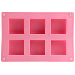 Khuôn Bánh Hình Vuông 6 Lỗ Chất Liệu Silicone Chất Lượng Cao, Hình Vuông