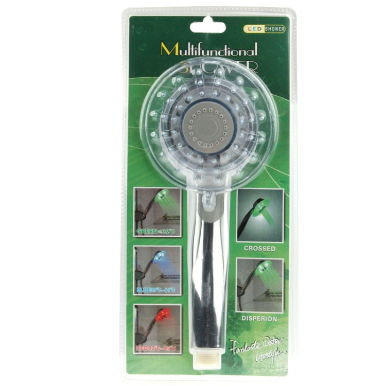 Đầu vòi sen LED 3 màu phát hiện nhiệt độ (Xanh lá / Xanh dương / Đỏ), không pin, SDS-A3