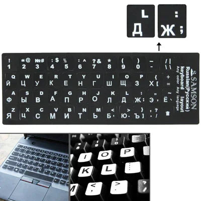 Miếng dán bố cục bàn phím học tiếng Nga cho bàn phím laptop / máy tính để bàn, Tiếng Nga