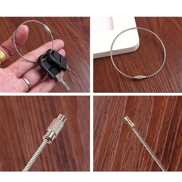 Vòng dây thép đa năng cho cắm trại ngoài trời / móc khóa dây thép không gỉ, móc khóa