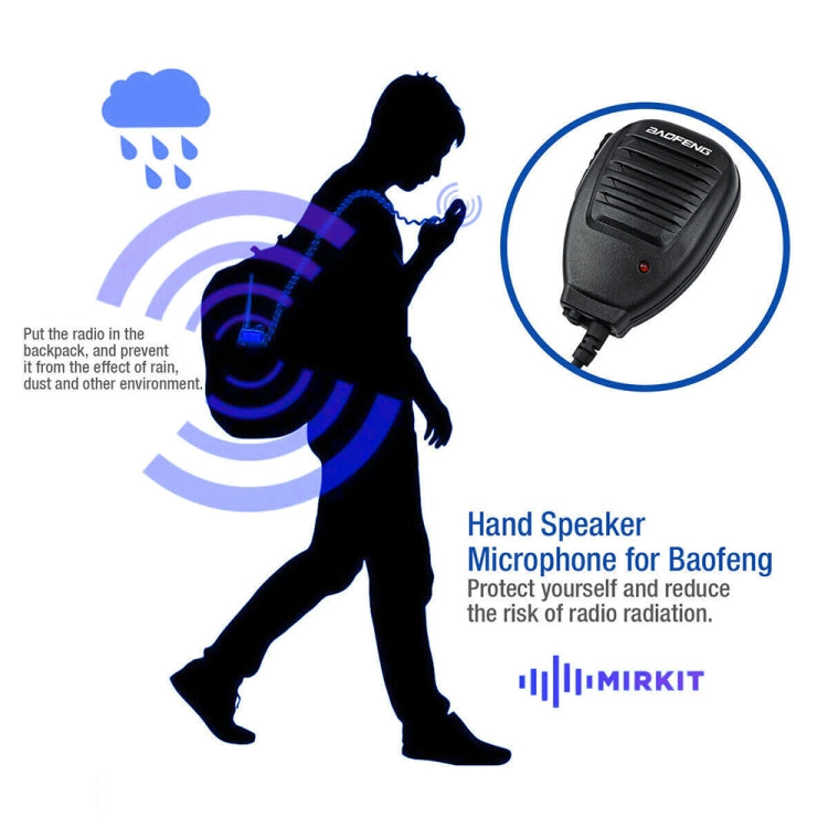 Microphone kẹp Baofeng cho bộ đàm, giắc tai nghe 3.5mm + 2.5mm + mic, Microphone