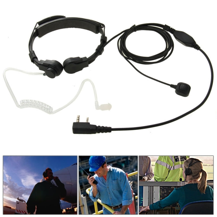 Tai nghe bộ đàm điều khiển cổ họng, phích cắm 3.5mm + 2.5mm