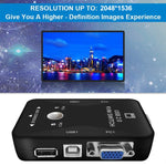 Hộp chuyển USB KVM 2 cổng KVM-21UA với nút điều khiển cho bàn phím chuột màn hình PC, 2 cổng (có USB)