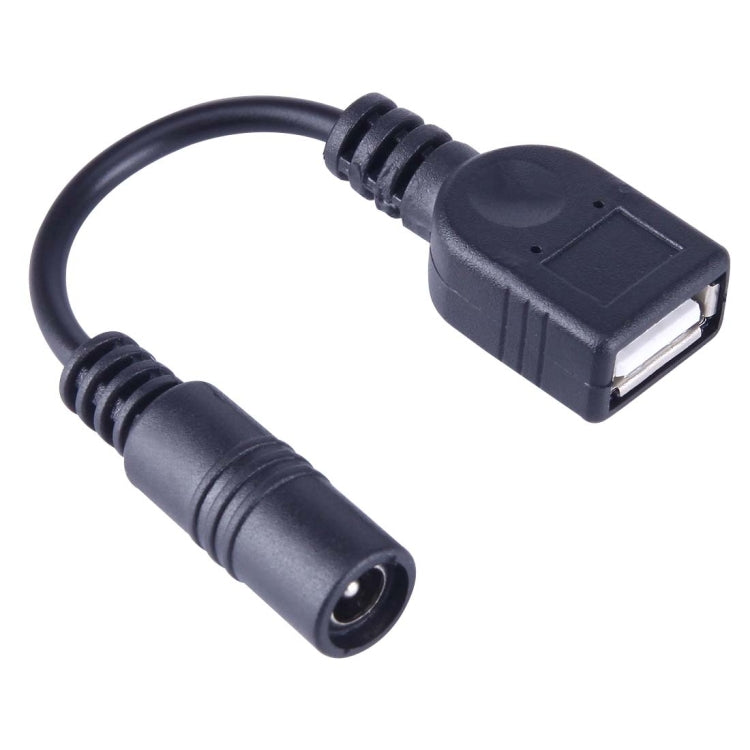 Cáp kết nối nguồn DC cái 5.5 x 2.1mm sang USB AF DC đực cho bộ chuyển đổi laptop, chiều dài: 15cm, USB AF